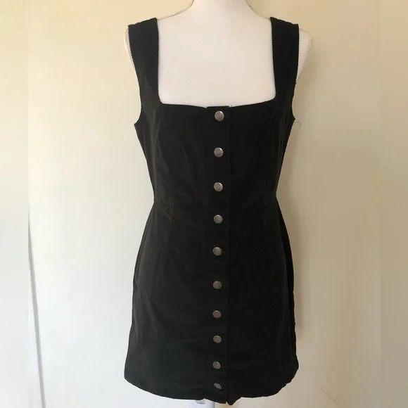 Urban Outfitters | Dresses | Urban Outfitters Womens Black Button Front Corduroy  Dress Size 6 | Poshmark